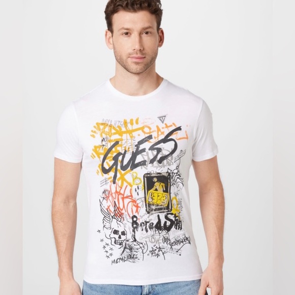 GUESS DTLA Graffiti Jimmy Jazz T-Shirt - Picture 1 of 5